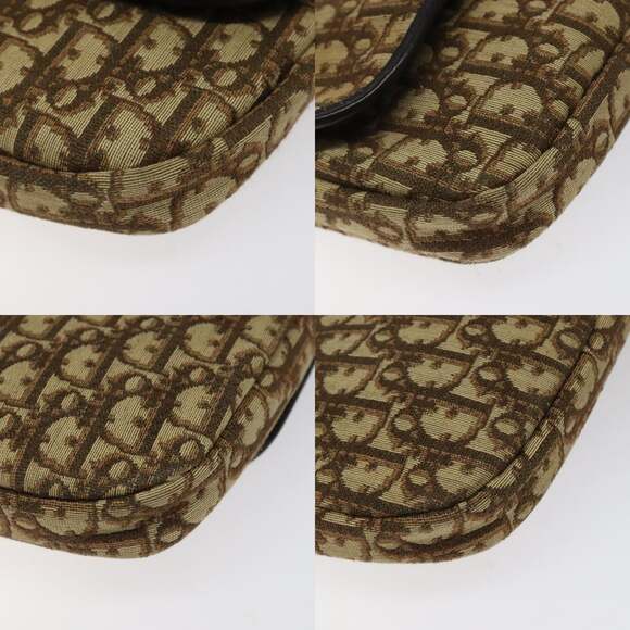 DIOR Trotter Canvas Shoulder Bag Brown Gold - Picture 10 of 12